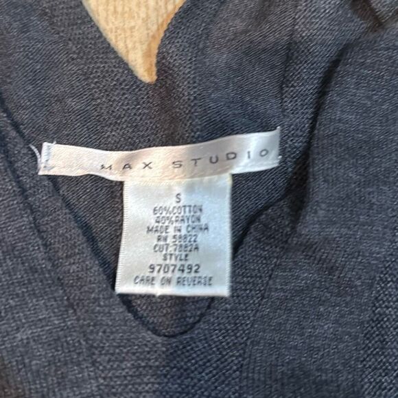 Max studio gray cotton blend babydoll short/ blouse size small - Picture 3 of 6